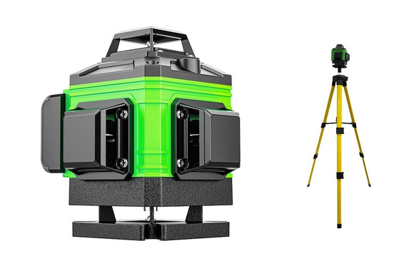 16 Lines Green Laser Level Self Leveling Cross Measure with Tripod 360 Rotary 4D - AUPK