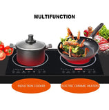 Double head portable or embedded cook top induction and infrared