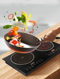 Double head portable or embedded cook top induction and infrared