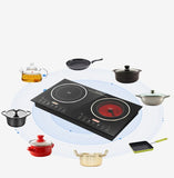 Double head portable or embedded cook top induction and infrared