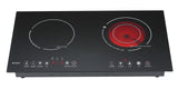 Double head portable or embedded cook top induction and infrared