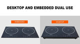 Double head portable or embedded cook top induction and infrared