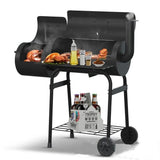 Offset Wood Charcoal Smoker Meat Grill Portable Outdoor BBQ