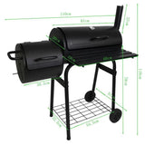 Offset Wood Charcoal Smoker Meat Grill Portable Outdoor BBQ