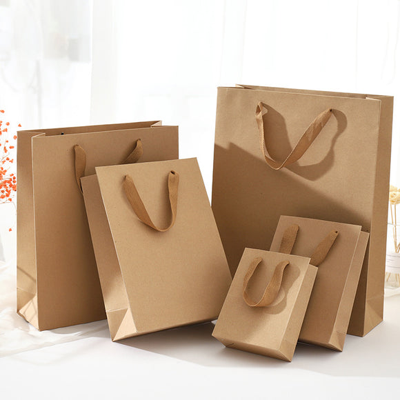 Kraft Paper Bags 48 , Gift Shopping Carry Craft Brown Bag with Handles (260 GSM) - AUPK