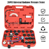 28pcs Universal Radiator Pressure Tester and Vacuum Type Cooling System Test Detector Tool Kit - AUPK