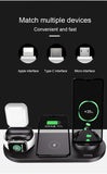 2021 Wireless Charger for iPhone 12 Pro Max 11 Xs Max 8 Plus 10W Fast Charging Pad for Apple Watch 6 in 1 Charging Dock Station - AUPK