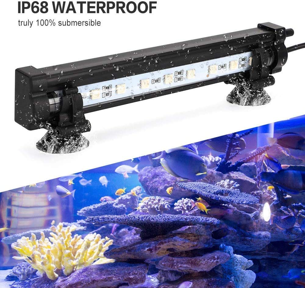 LED Aquarium Lights Submersible Air Bubble RGB Light for Fish Tank Und