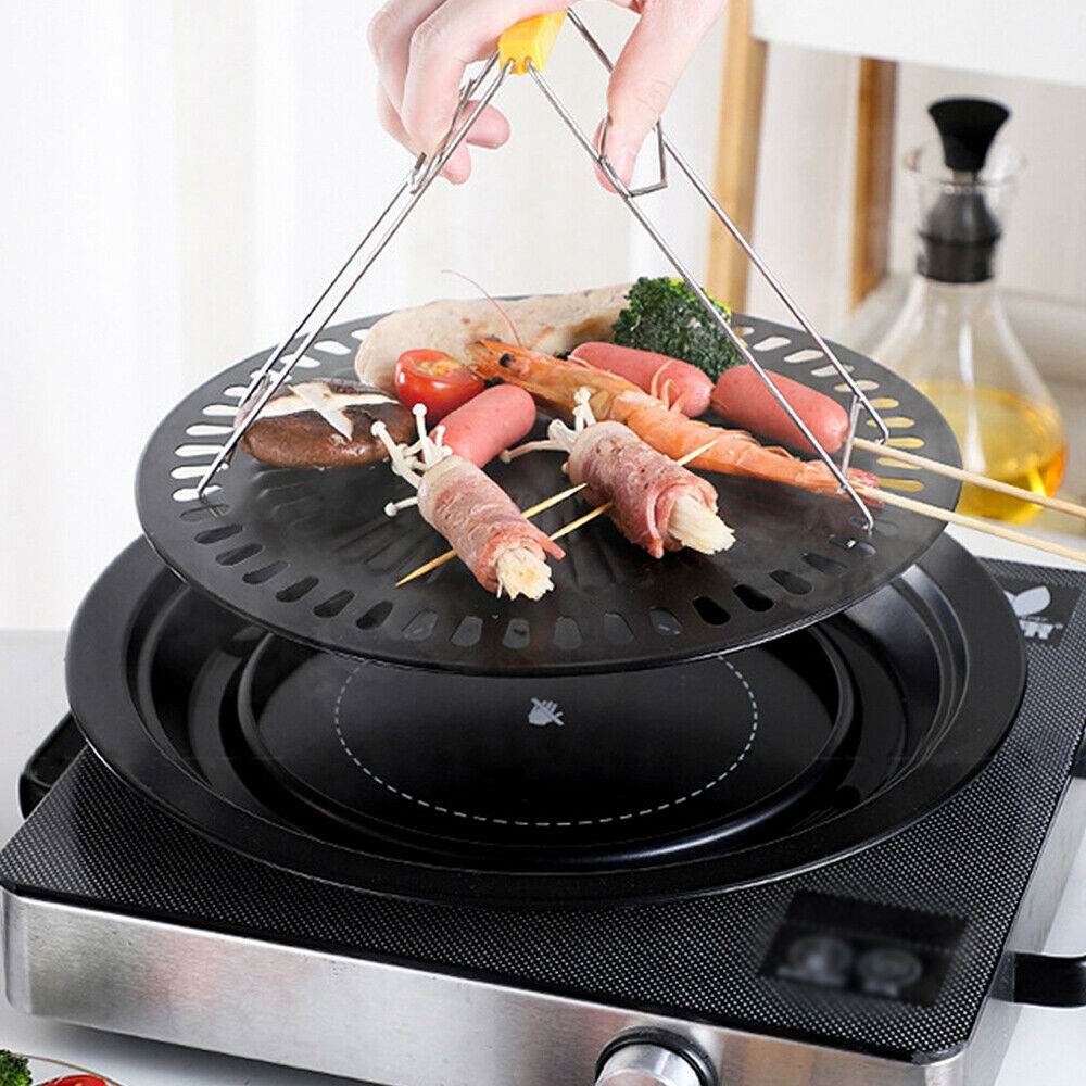 Korean Nonstick BBQ Grill Pan for Stovetop Barbecue Portable Hot Plat