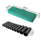 10Pcs 10-24mm  or 20Pcs 8-32mm 1/2 inch Drive Deep Impact Socket Set Long - AUPK